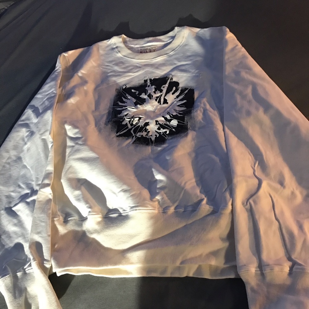Oversized white graphic hoodie